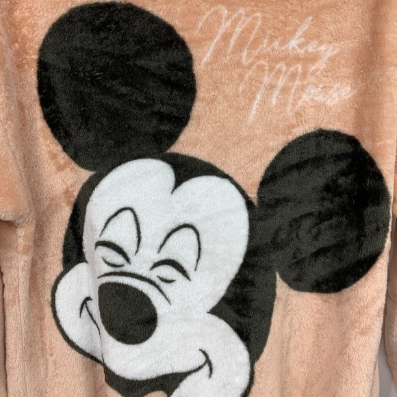 Disney Sweatshirt Mickey Mouse Pink Fleece Crewneck Cozy - Picture 7 of 11